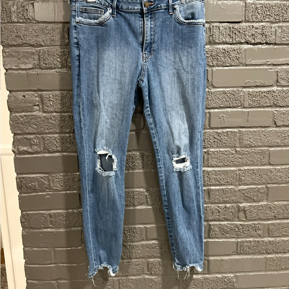 Just USA Light Blue Distressed Skinny Jeans